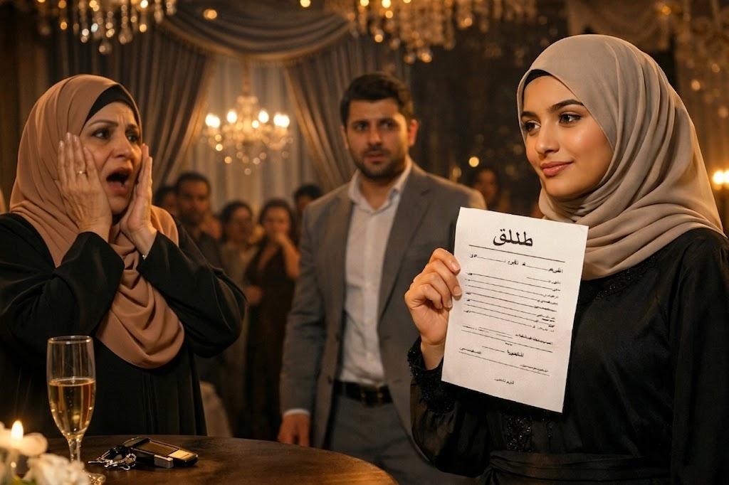 في ليلة عيد جوازي… حماتي فاجأتني بورقة طلاق قدام الكل، لكن اللي حصل بعدها قلب كل الموازين
