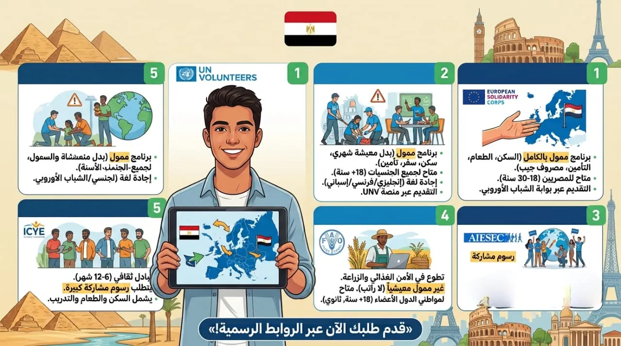 للمصريين| طريقك للتطوع في أوروبا.. خمس بوابات دولية بينها الممول بالكامل.. «قدم طلبك»
